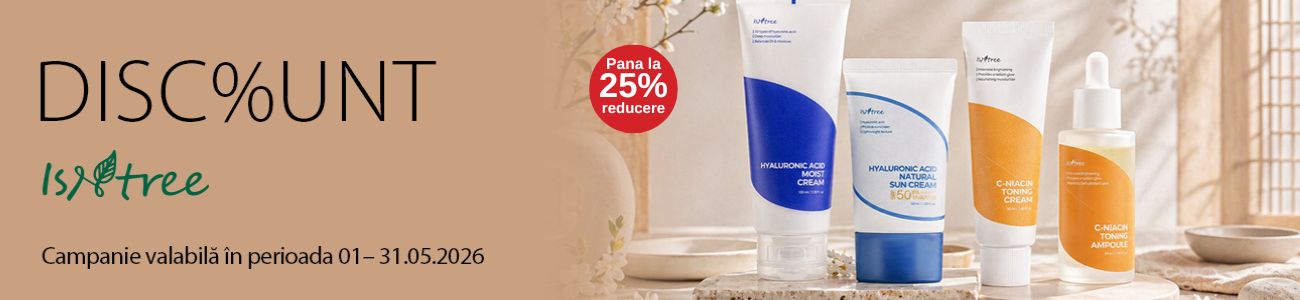 Promotie cu pana la 25% reducere la Isntree