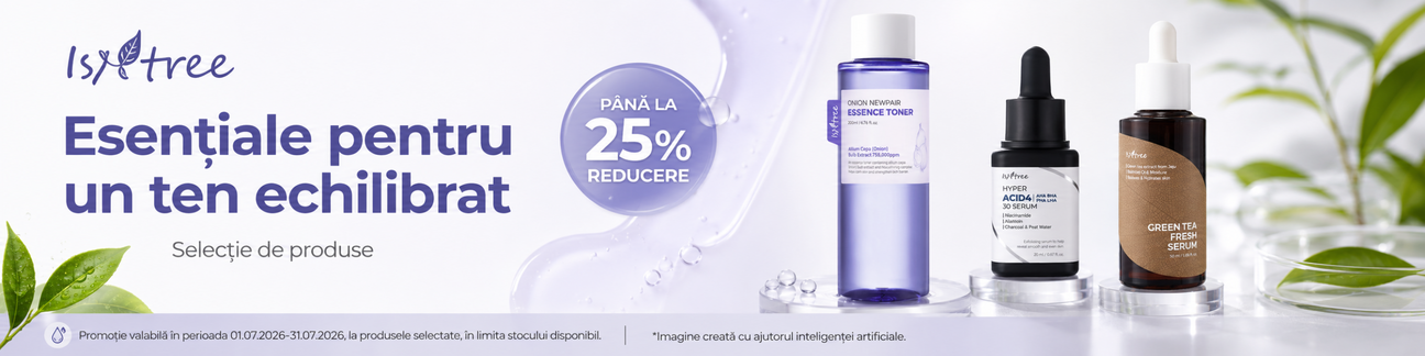 Promotie cu pana la 25% reducere la Isntree