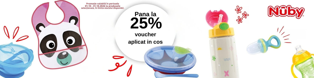 Promotie cu pana la 25% Voucher aplicat in cos la Nuby
