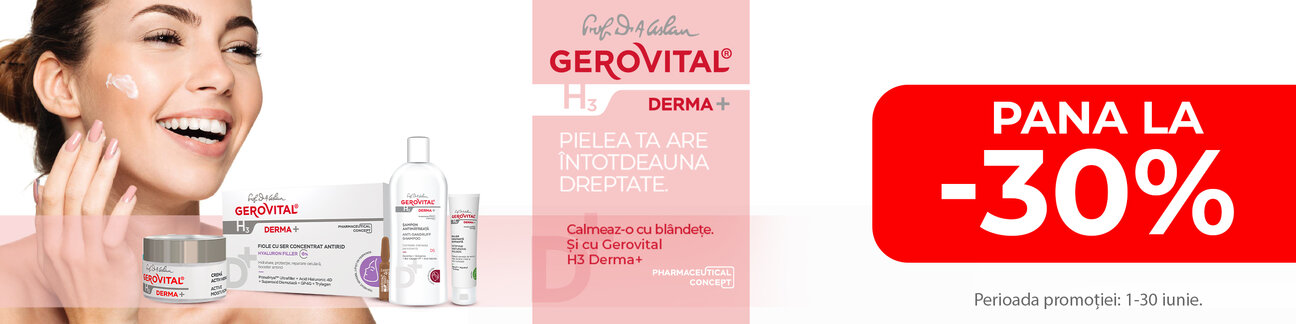 Promotie cu pana la 30% reducere la Gerovital H3 Derma+