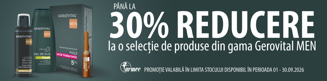 Promotie cu pana la 30% reducere la Gerovital Men