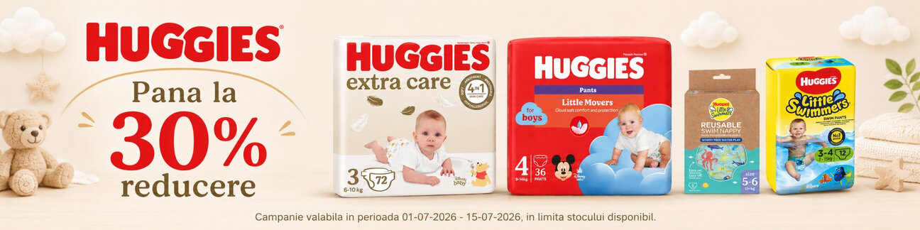 Promotie cu pana la 30% reducere la Huggies
