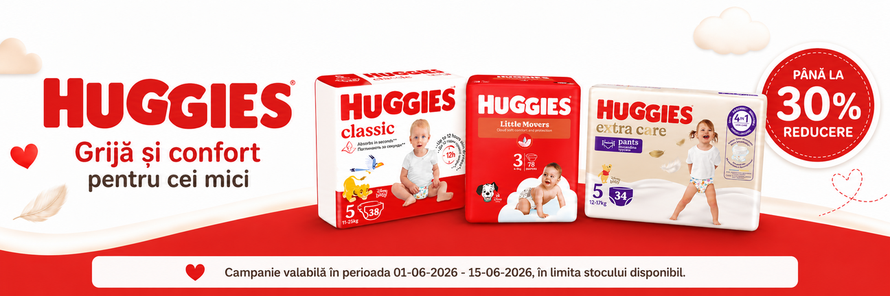 Promotie cu pana la 30% reducere la Huggies