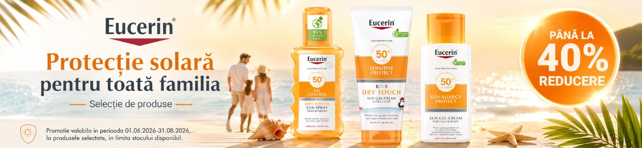Promotie cu pana la 40% reducere la Eucerin Sun