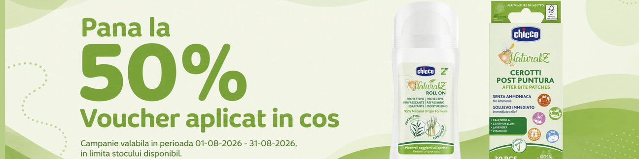 Promotie cu pana la 50% voucher aplicat in cos la Chicco