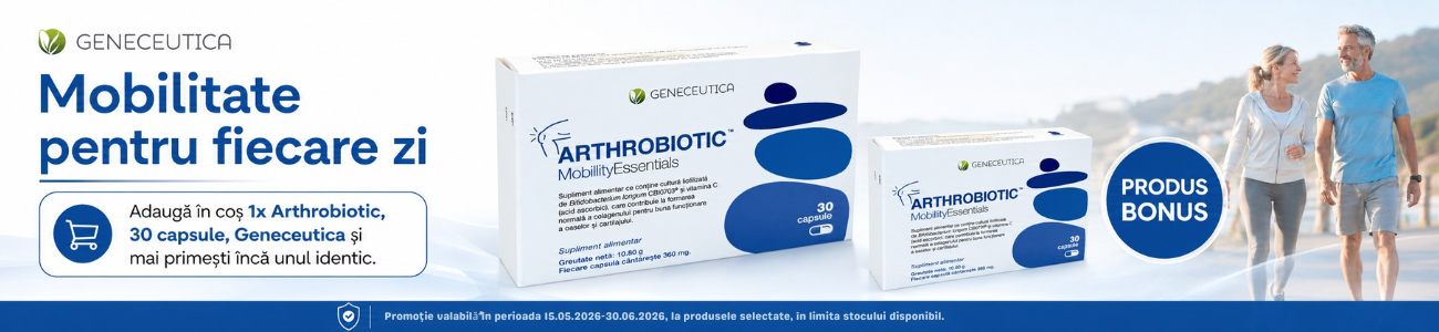 Promotie cu produs bonus Arthrobiotic, 30 capsule, Geneceutica