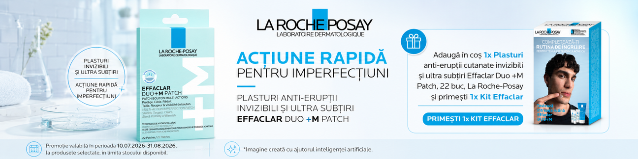 Promotie cu produs bonus la Plasturi anti-eruptii Duo +M Patch La Roche Posay