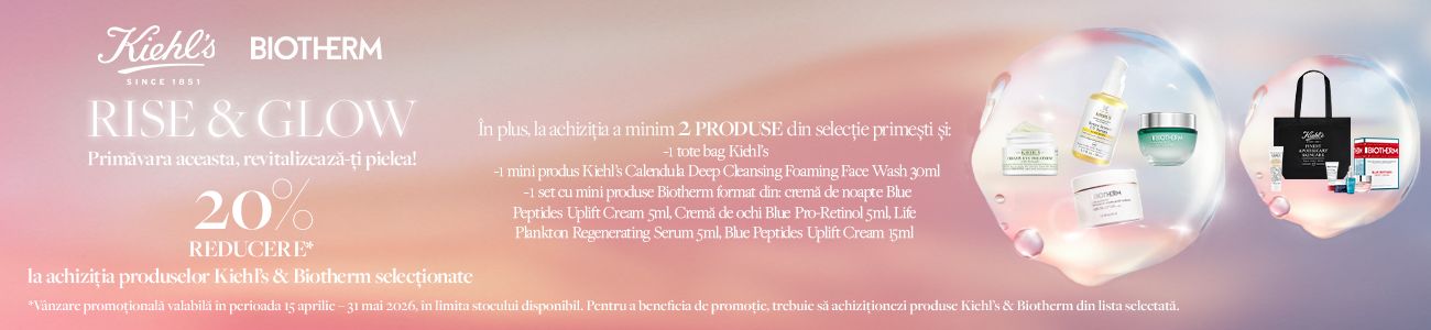 Promotie cu produs bonus si 20% reducere la Biotherm si Kiehls