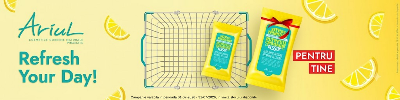 Promotie cu produs promotional Ariul servetele 1+1