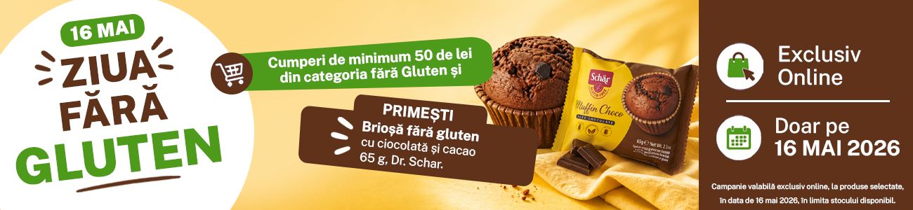 Promotie cu produs promotional la produse fara gluten