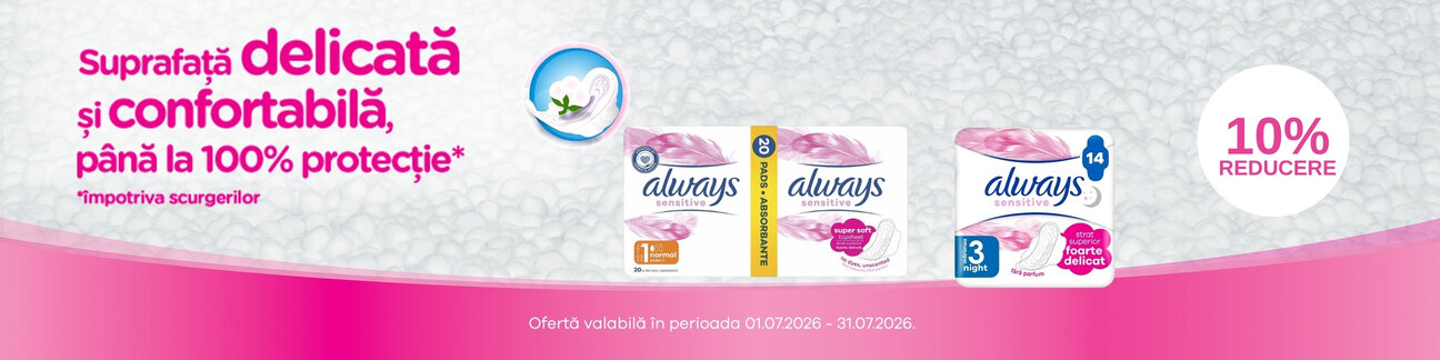 Promotie cu reducere 10% la Always Ultra Sensitive