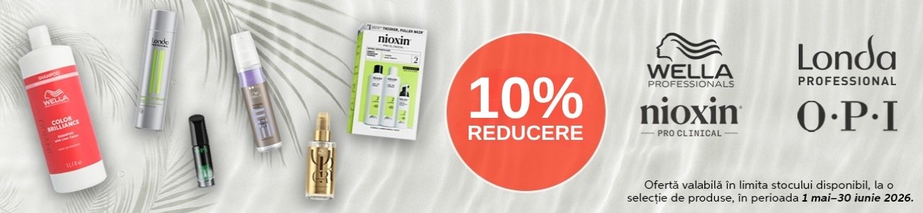 Promotie cu reducere 10% la Londa, Wella, Nioxin si Opi
