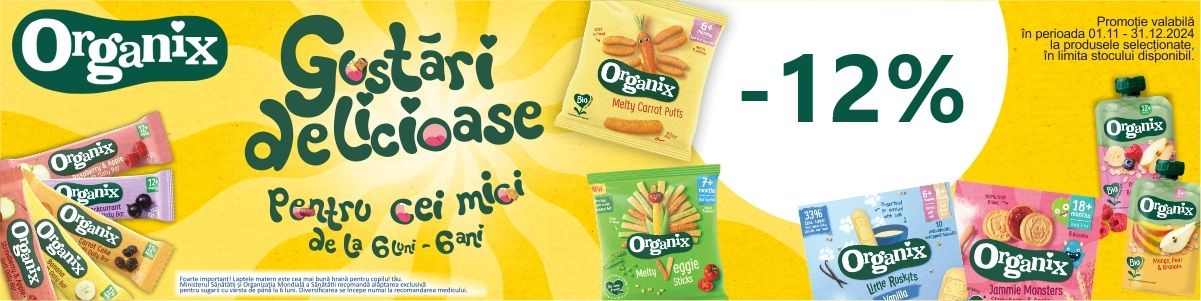 Promotie cu reducere 12% la Organix