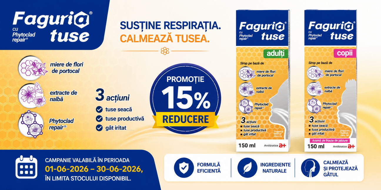 Promotie cu reducere 15% la Antibiotice SA - Faguria