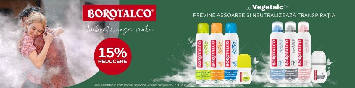 Promotie cu reducere 15% la Borotalco