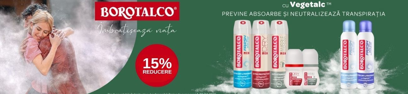Promotie cu reducere 15% la Borotalco