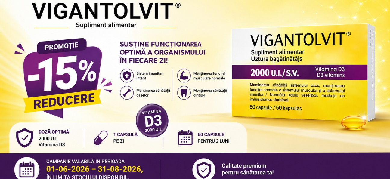 Promotie cu reducere 15% la Catalent - Vigantolvit
