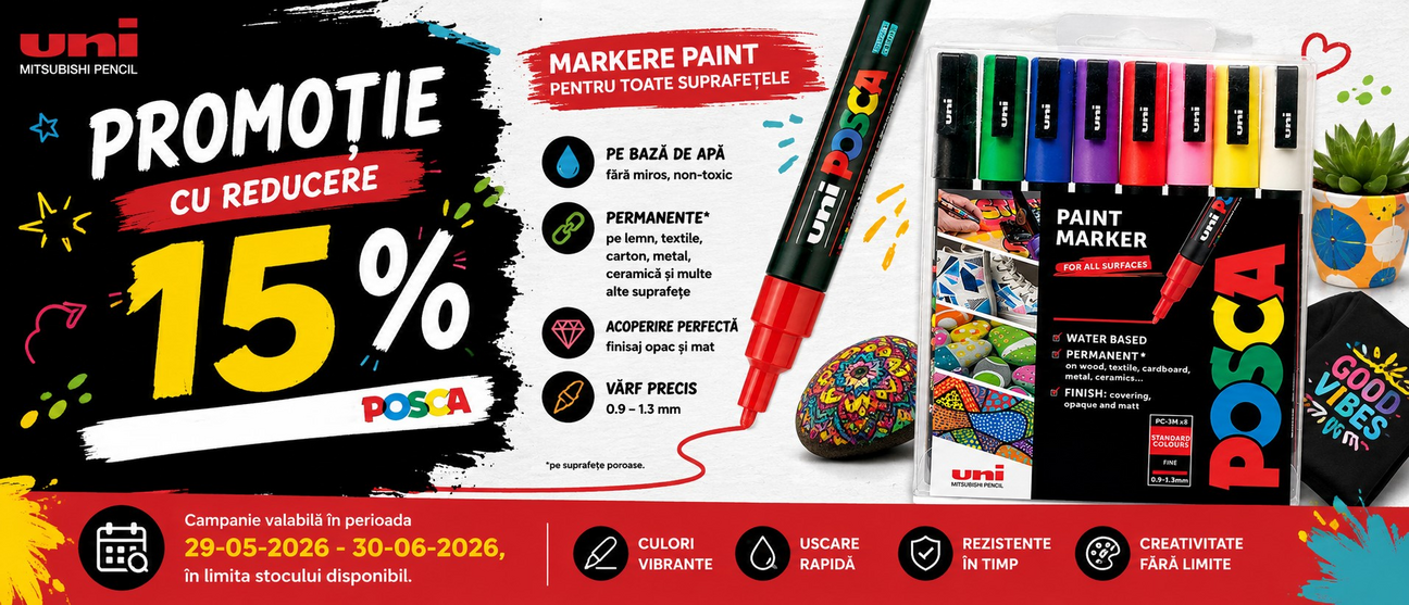 Promotie cu reducere 15% la Posca