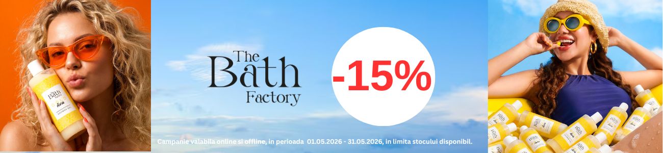 Promotie cu reducere 15% la The Bath Factory