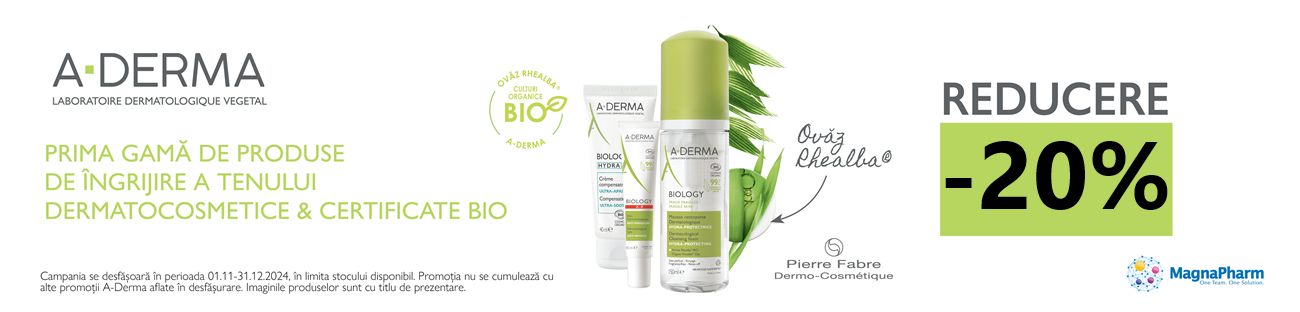 Promotie cu reducere 20% la A-Derma Biology