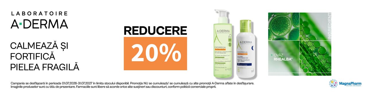 Promotie cu reducere 20% la Aderma