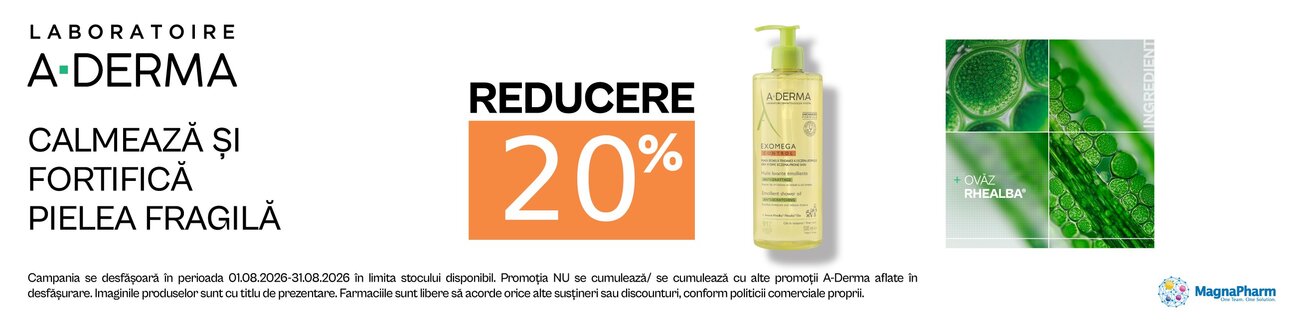 Promotie cu reducere 20% la Aderma