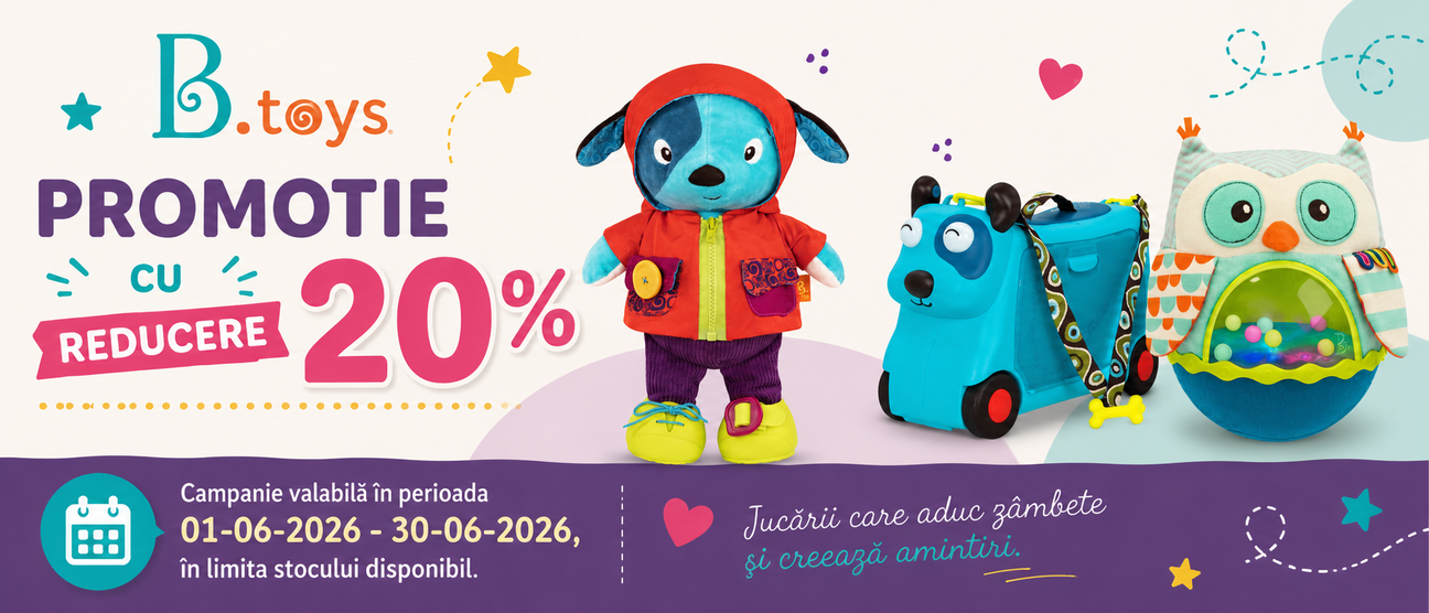 Promotie cu reducere 20% la B.Toys, Lullababy si Battat