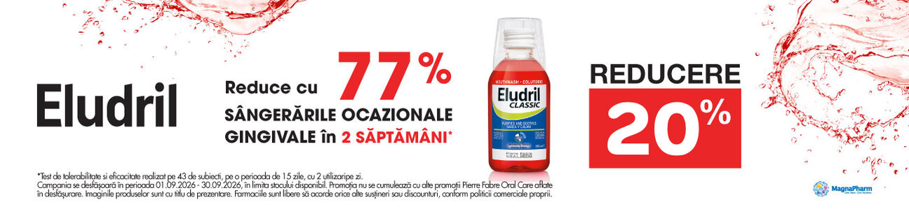 Promotie cu reducere 20% la Eludril