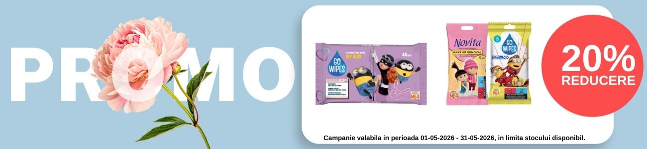 Promotie cu reducere 20% la Go Wipes si Novita