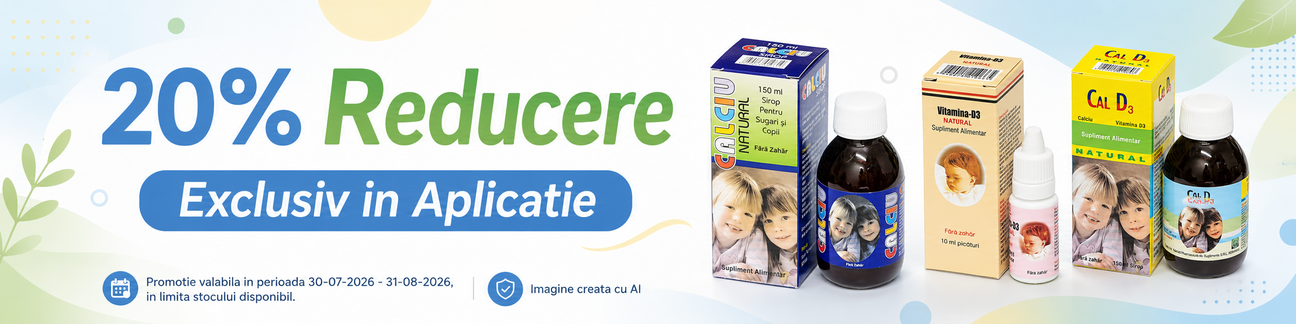 Promotie cu reducere 20% la Natural Pharmaceuticals Exclusiv in Aplicatie