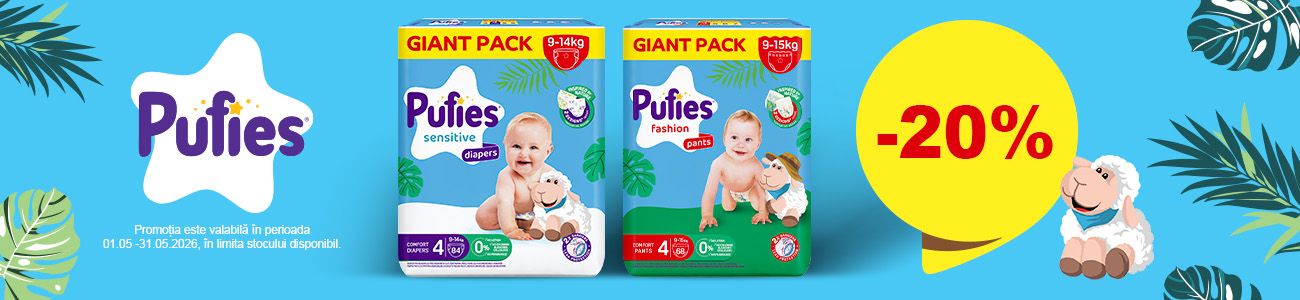 Promotie cu reducere 20% la Pufies