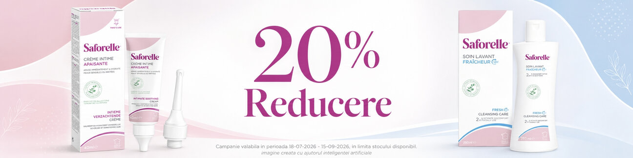 Promotie cu reducere 20% la Saforelle