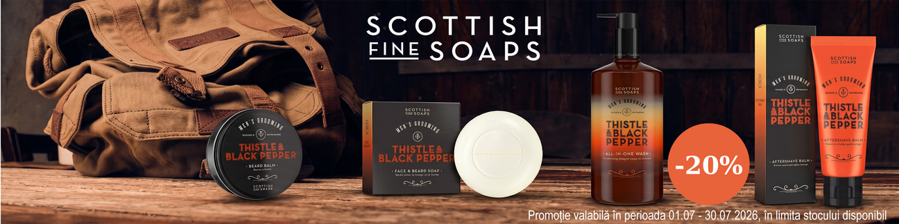 Promotie cu reducere 20% la Scottish Fine Soaps