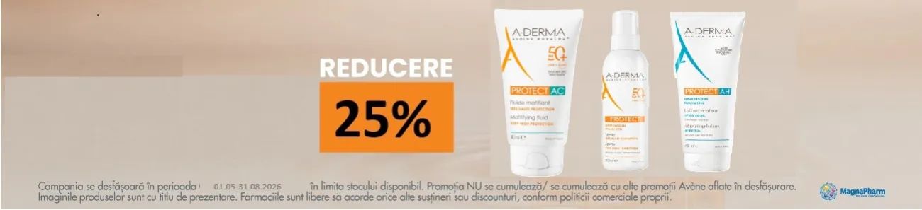 Promotie cu reducere 25% la Aderma