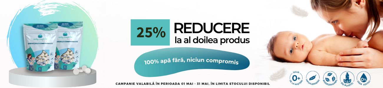 Promotie cu reducere 25% la al doilea Napkin Baby