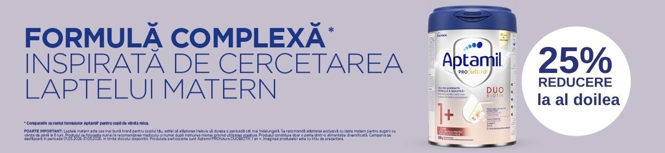Promotie cu reducere 25% la al doilea produs Aptamil