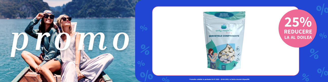 Promotie cu reducere 25% la al doilea produs Only Napkin