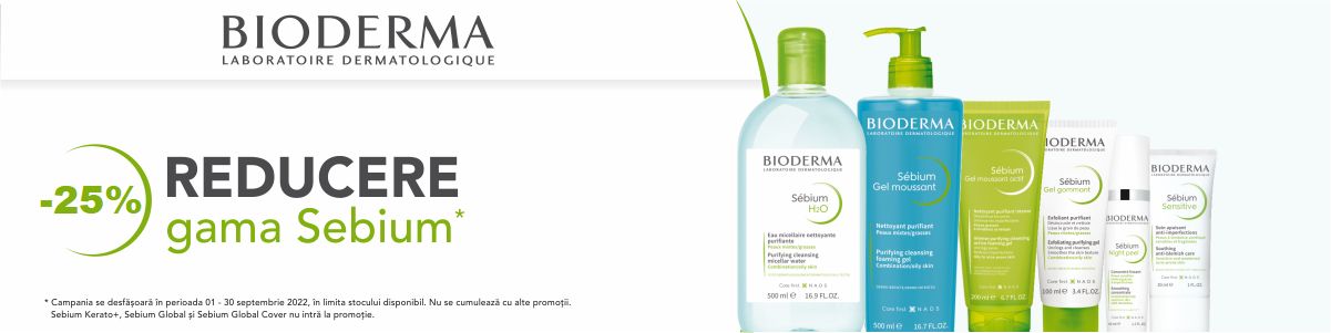 Promotie cu reducere 25% la Bioderma