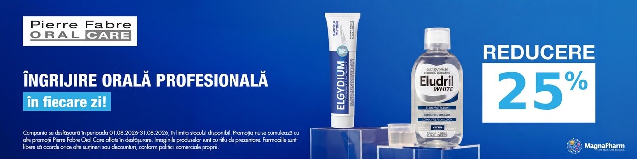Promotie cu reducere 25% la Elgydium si Eludril