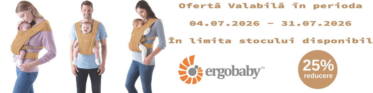 Promotie cu reducere 25% la Ergobaby