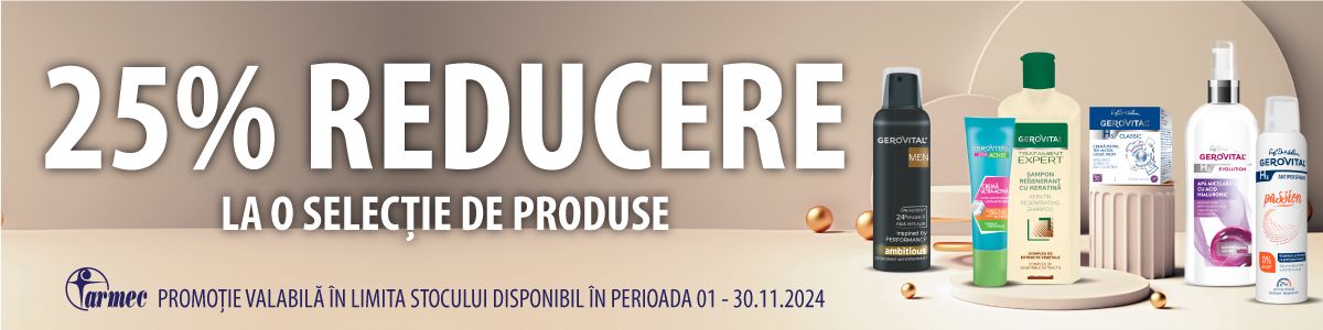 Promotie cu reducere 25% la Gerovital