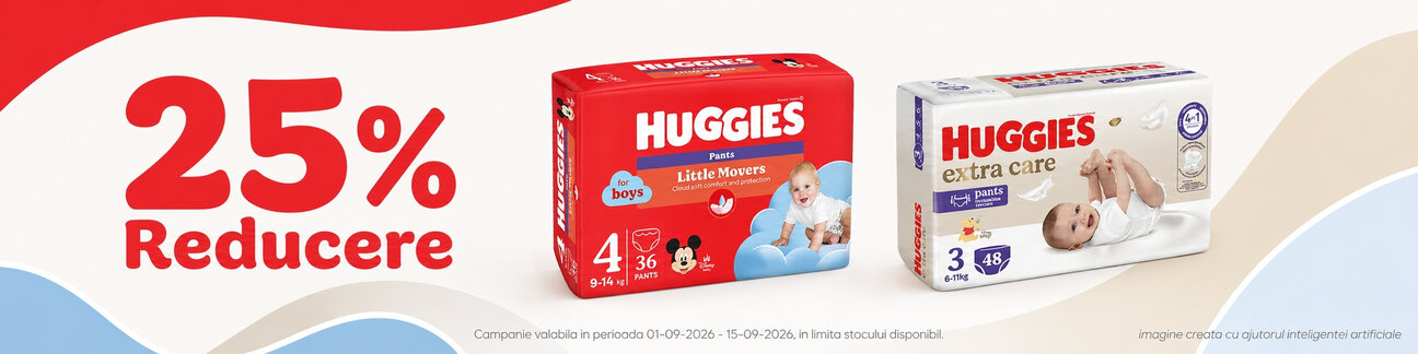Promotie cu reducere 25% la Huggies