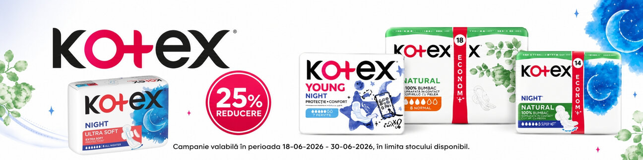 Promotie cu reducere 25% la Kotex