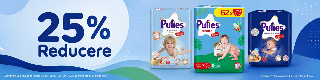 Promotie cu reducere 25% la Pufies
