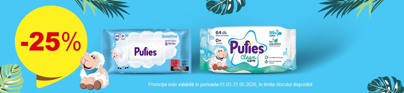 Promotie cu reducere 25% la Pufies