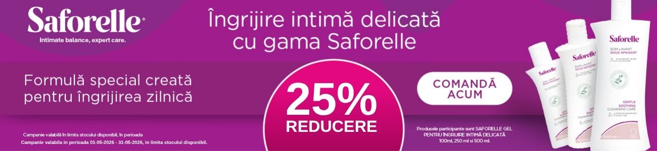 Promotie cu reducere 25% la Saforelle