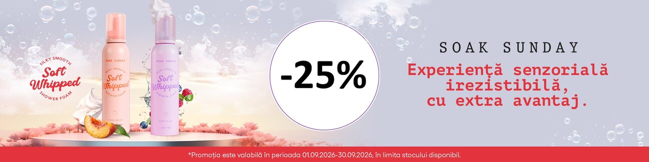 Promotie cu reducere 25% la Soak Sunday