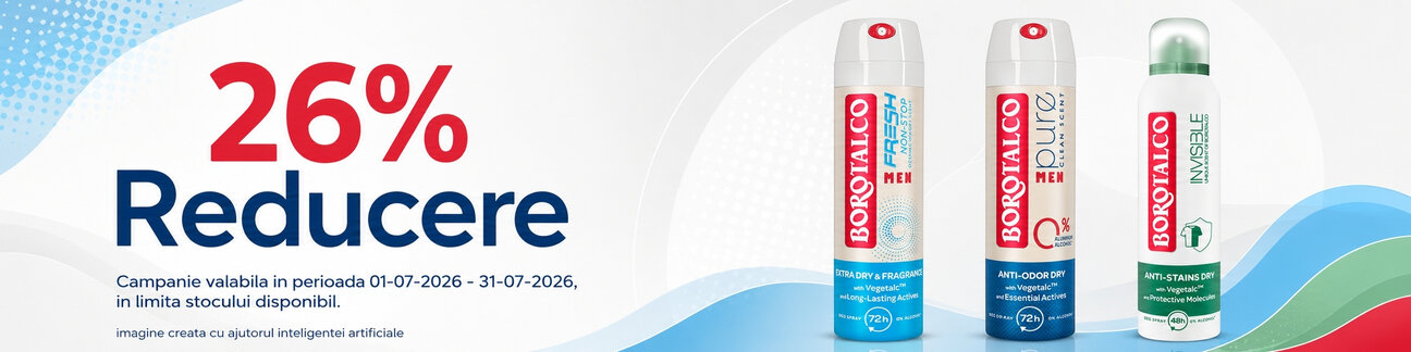 Promotie cu reducere 26% la Borotalco
