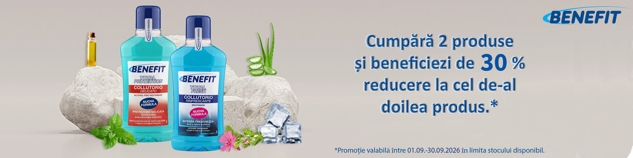 Promotie cu reducere 30% la al doilea produs Benefit