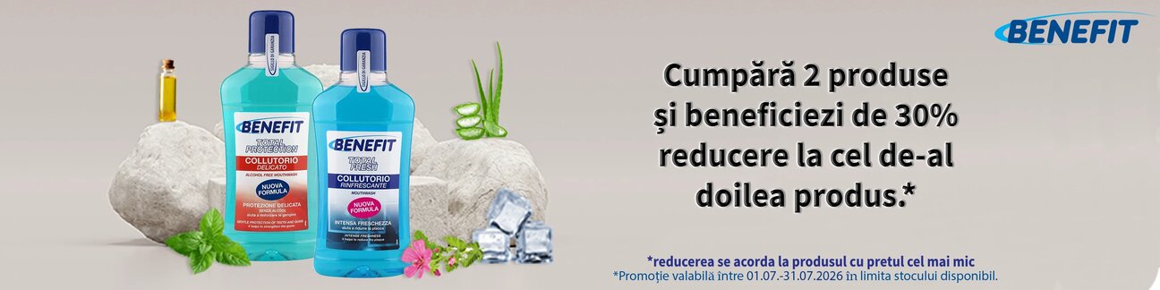 Promotie cu reducere 30% la al doilea produs Benefit